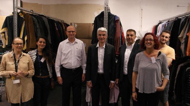 Visiting refugee shelter in Berlin