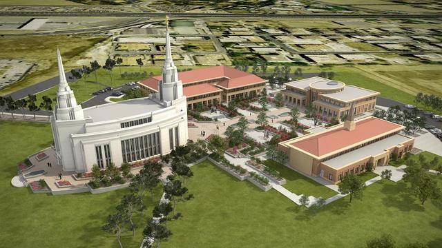 Látványterv az Olaszországi Róma templomról és a Vallási és Kulturális Központról